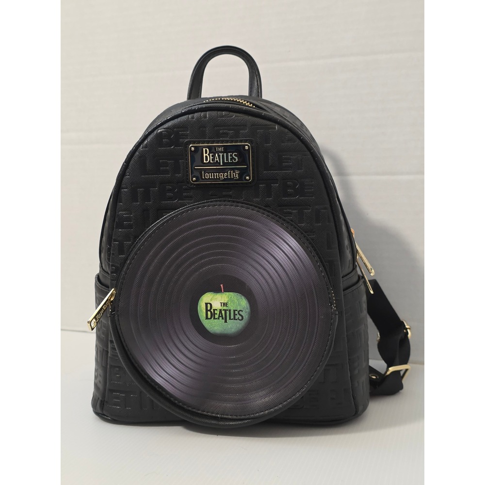 Loungefly The Beatles Let It Be Record Mini Backpack Black Excellent BTLBK0011